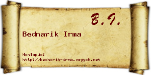 Bednarik Irma névjegykártya